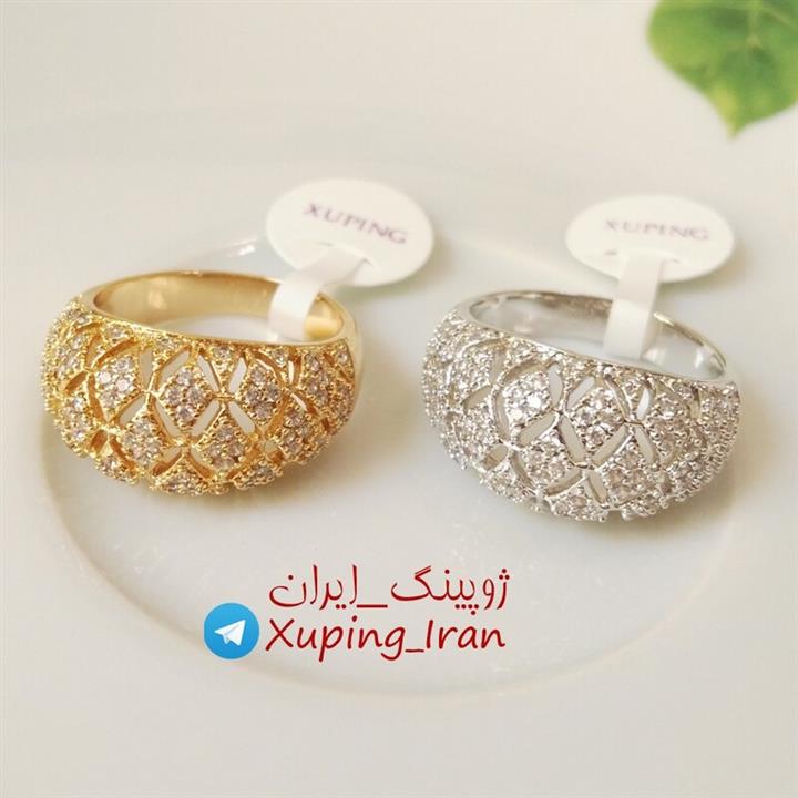 انگشتر ژوپینگ نگین دار  رنگ نقره ای Xuping طرح جواهر طلا سفید